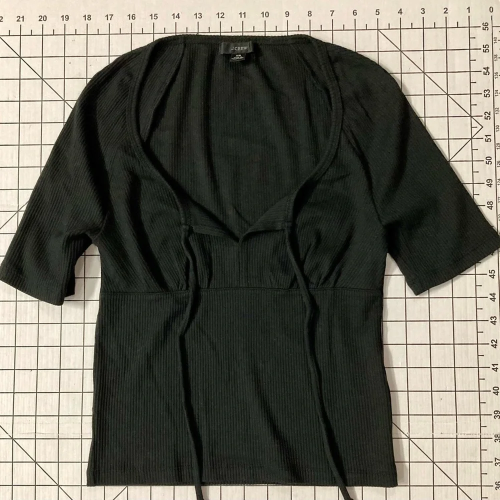 J. Crew Women’s‎ XS Black Ribbed 3/4 Length Sleeve Blouse